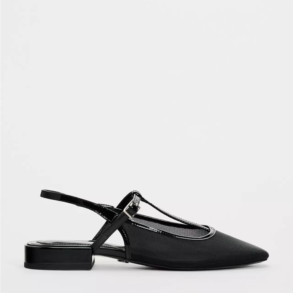 Never worn Zara Black Mesh Flats